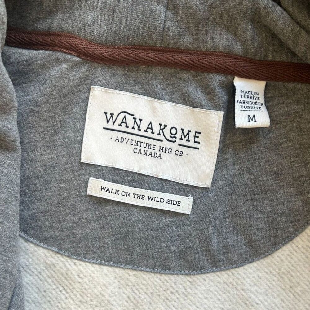 Wanakome Gray Funnel Neck Zip Hoodie with Rope Drawstrings - Picture 4 of 10